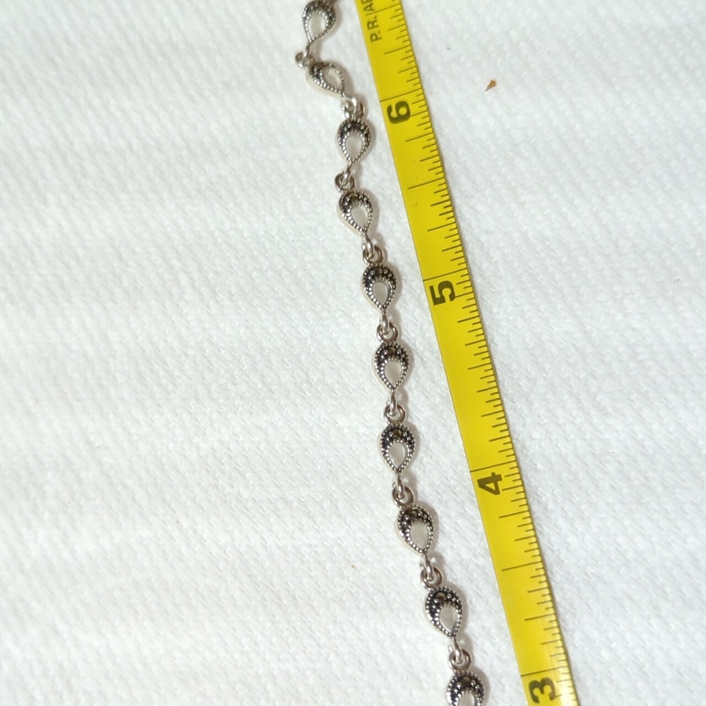 7 inch marcasite and sterling bracelet